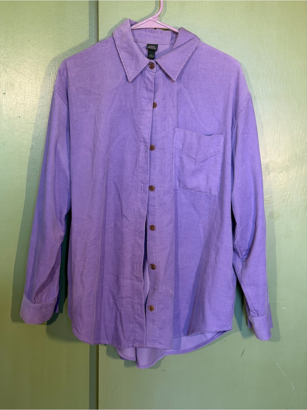 Lavender Corduroy Button-Up Shirt